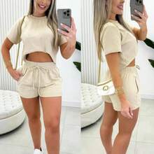 Sweatshirt Shorts And Blouse Set Vitoria - 米色 - 查看 2