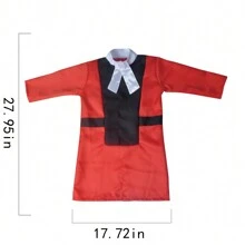 Conjunto de disfraz de juez y abogado para juego de roles para niños, incluye disfraces de justicia del tribunal con toga de juez, mazo y peluca para niños pequeños, regalo para Halloween, Navidad, Acción de Gracias - Rojo - Ver 2
