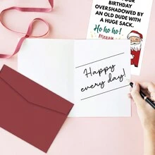 1 张适合任何人的独特圣诞快乐生日贺卡 - 有趣的 12 月礼物创意，带信封 - 非常适合朋友、家人和同事、节日贺卡、生日礼物 - 彩色 - 查看 4