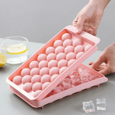 1pc/2pcs Ice Ball Maker Mold, Household Fridge Round Ice Cube Tray, Commercial Ice Mold, Suitable For Valentine's Day, Christmas, Halloween