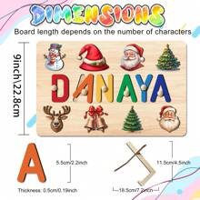 First Christmas Gift,Puzzle Kids 2-4,Montessori Toddler Toys,Wooden Alphabet Puzzle,Christmas Puzzle Gifts,Baby Name Puzzle,Early Learning Toys For Baby Boy Or Baby Girl,