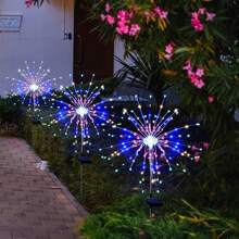 6 Pack 720 LED Copper Wire Solar Firework Lights Outside, Solar Outdoor Garden Lights, 8 Lighting Modes Outdoor Soalr Fairy Lights Waterproof For Yard Garden Flowerbed Party Decorations, Christmas Decorations, Halloween Decor. - 彩色 - 查看 6