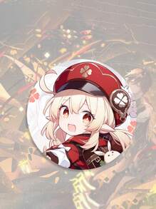 Metal Laser Cut Anime Game Badges, Pins & Brooches For Raiden Shoggun, Hu Tao, Klee And Other Cute Characters