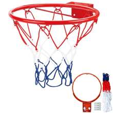 Lưới bóng rổ thay thế, 2024 Nâng cấp lưới bóng rổ chuyên nghiệp dày, chịu lực ngoài trời, chống roi mọi thời tiết, màu sắc không bao giờ phai - 8 vòng (đỏ trắng xanh) - Đỏ - Xem 5