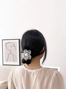 1 dây buộc tóc đuôi ngựa đính đá pha lê hình hoa lưới dành cho nữ - màu đen - Xem 4