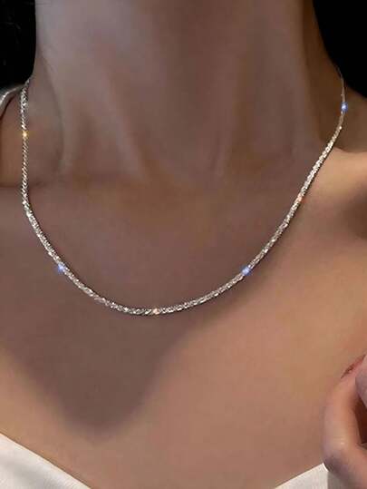1pc Minimalist & Soft Unique Design Shiny Clavicle Necklace