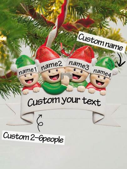 1pc Personalized Family Christmas Tree Ornament – Christmas Socks Family Nameplate Diy Christmas Pendant Christmas Tree Decoration, Family Of 2-8 Members, Non-Electric, No Feather, Hanging Festive Holiday Keepsake Ornament Festive Christmas Tree Ornament