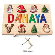 First Christmas Gift,Puzzle Kids 2-4,Montessori Toddler Toys,Wooden Alphabet Puzzle,Christmas Puzzle Gifts,Baby Name Puzzle,Early Learning Toys For Baby Boy Or Baby Girl,