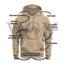 Wstone Printed Cotton Kangaroo Cold Weather Sweatshirt - Màu be - Xem 2