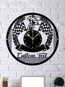 An Ironwork Biker Metal Clock Wall Art Personalized Can Be Customized Name Car Motorcycle Farmhouse Style Wall Art Decorative Living Room Office Decorative Metal Art Gifts Birthday Graduation - Black - View 8