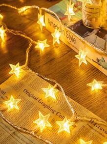 1pc - 19.69ft 40LED Star String Lights, Battery Powered - 1.5m 10LED / 3 Meters 20LED / 5m 30LED Star Fairy Lights, Waterproof Indoor Bedroom Tent Loft Patio Party Wedding Decor, Warm White, Bedroom Party Home Decor Indoor Outdoor Decor, Halloween Decor, Christmas Decor - Multicolor - View 2