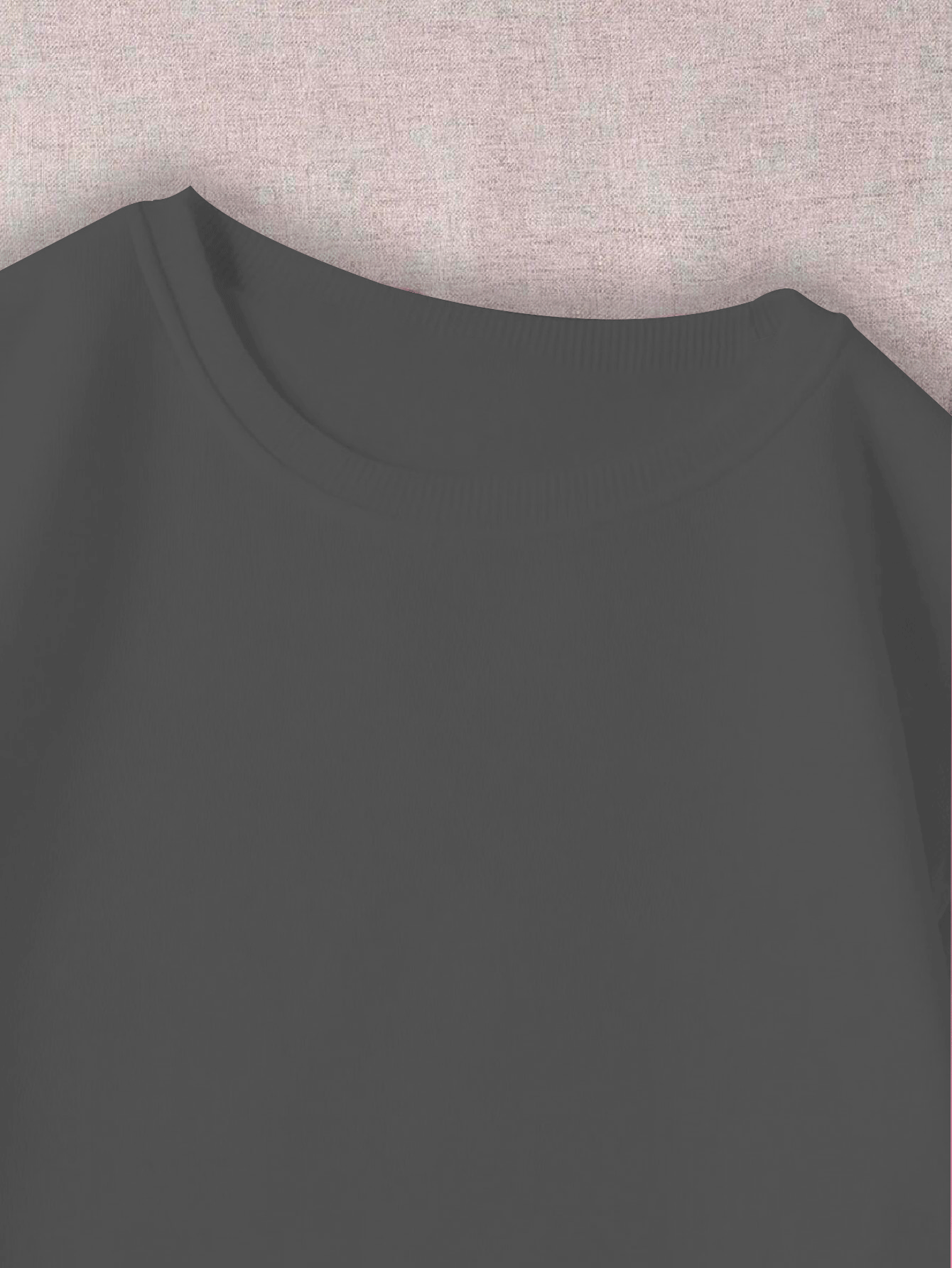 Unisex Casual Round Neck Cotton Sweatshirt With Heart Print, Various Colors - Dark Grey - View 2