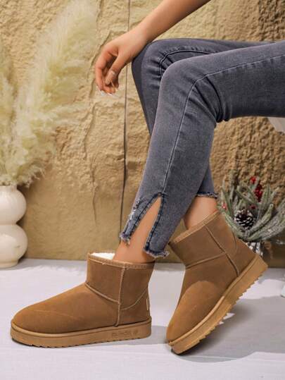 2024 New Winter Snow Boots For Women, Plush Lining, Thick Sole, Warm, Non-Slip