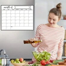 1 pieza Pizarra magnética reutilizable para nevera con superficie de escritura borrable y pegatinas magnéticas para planificador semanal y notas - Mejor regalo