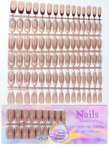 150 chiếc móng tay giả nhiều kích cỡ bấm trên móng tay ba lê ngắn bằng acrylic màu hạnh nhân móng tay bấm kiểu Pháp có thể tháo rời tiện lợi 5 màu móng tay giả vật dụng làm móng - Nhiều màu - Xem 2