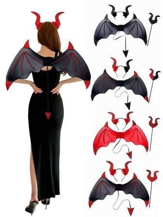 2pcs Christmas Costume Makeup Ball, Headband & Tulle Skirt Set, Cute Style Holiday Outfit & Prop