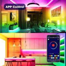 Multi Color LED Strip Lights, 100 FT LED Strip Lights APP And IR Remote Control, Music Synchronization, Room Ambient Lights, Christmas Holiday Party Lights, Home TV Decoration Background Lights.