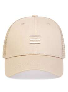 1pc boné de beisebol masculino triplo bordado, chapéu casual ajustável com proteção UV para atividades ao ar livre, viagens de primavera/verão, festa na praia