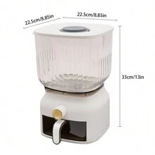 Rice Dispenser 22 Lbs,Large Grain Storage Container With Rice Cup Food Dispenser Kitchen Organizer For Rice,Beans,Grains,Cereal Dry Food Storage,Rice Containers - White - View 2