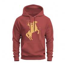 Unisex Comfortable Kangaroo Print Sweatshirt With Pocket And Hood - 紫紅色 - 查看 1