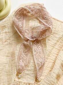 1PC Daisy Hollow Lace Ribbon Hairband Pendant Headscarf & Neck Scarf For Daily Wear Bandana,Hair Band,Head Band Ideal For Dressing Up Your Look - A - View 17