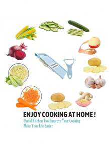 5/6/7/8PCS，多功能切菜机，厨房用蔬菜削皮器，蔬菜切片机，多功能水果切片机，手动食物磨碎机，蔬菜磨碎机，切土豆磨碎机，家用土豆切碎机，厨房用品，厨房小工具，手持式磨碎机 - 彩色 - 查看 8