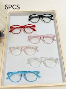 5/6/7pcs Combination Pack - Children's Fashion Transparent Lens Stylish Eyeglasses Set, Rich Frames And Colors, Suitable For Boys And Girls Daily Wear And Decoration, Great For Gift - Multicolor - View 6