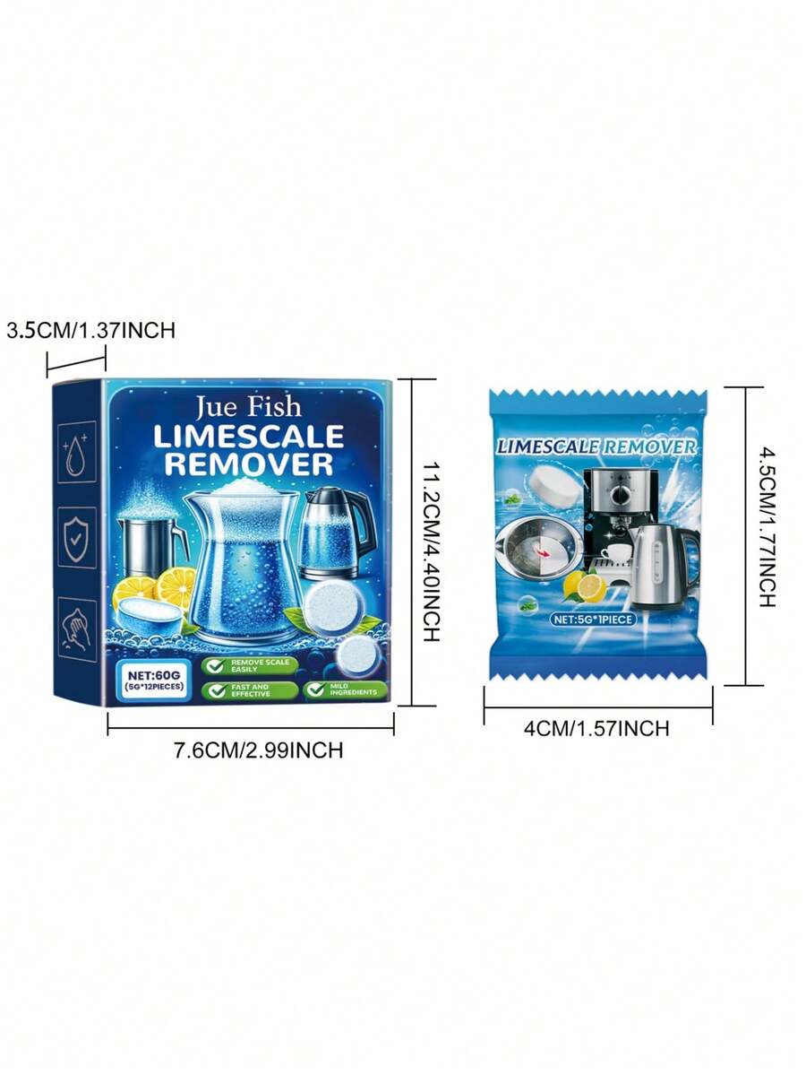 1/12 Pack Scale Cleaning Effervescent Tablets Stainless Steel Pot