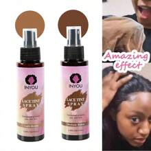 Spitze Tönung Spray für Perücken, wasserfestes Spitze Tönung Schmelzendes Mousse Spray Abdeckstift für Spitze Verschluss Vorderteil Perücken Toupets Kantenkontrolle Spitze Tönung Spray schmelzen Form