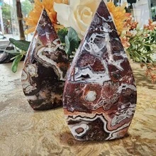 Autêntica pedra preciosa de ágata mexicana - Cristal radiante para meditação, chakra cardíaco e decoração festiva | Presente perfeito para o dia dos namorados e feriados