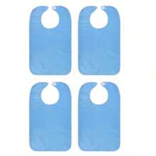 成人围兜，防水防污，可调节厚法兰绒围兜，适合老年人和成人，可机洗，有浅蓝色、藏青色、白色、红色、灰色毛巾材质可选，可用作口水布 - 彩色 - 查看 17