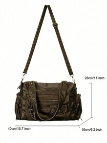 复古女士手提包 大容量 复古 单肩包 多口袋 手提包