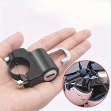 1pc Metal Motorcycle Helmet Lock, Universal Anti-Theft Fixed Lock Multi-Functional Electric Motorcycle Accessories, Motorcycle Bike Scooter Helmet Lock, Lightweight Helmet Hook, Riding Accessories, Lightweight Aluminum Alloy Motorcycle Helmet Lock - For Bicycles And Scooters, Helmet Holder Accessories