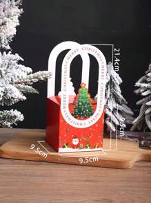4pcs Christmas Apple Packaging Boxes, Gift Boxes For Candy, Presents, Decorations, Holiday Supplies - Multicolor - View 5