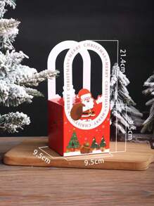 4pcs Christmas Apple Packaging Boxes, Gift Boxes For Candy, Presents, Decorations, Holiday Supplies - Multicolor - View 6