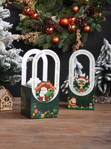 4pcs Christmas Apple Packaging Boxes, Gift Boxes For Candy, Presents, Decorations, Holiday Supplies - Multicolor - View 2