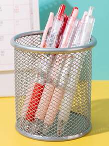 1 件镂空纯色笔筒，简约多用途文具收纳盒，适用于办公室、学校学生、返校、学校用品 - 彩色 - 查看 22