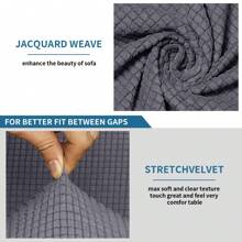 5-Seat Recliner Sofa Cover Jacquard Stretch Sectional For L Shape Corner Sofa Slipcover Anti Slip Protector Sectional Corner Sofa Couch Sofa Set For Living Room - 灰色 - 查看 7