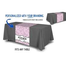 1pc Personalized Logo Table Runner, Custom Table Runner For Craft Shows, Festivals And/Or Trade Shows, Multi-Functional, Ornamental, Reusable, Exquisite, Stylish, High-Quality, Colorful, Modern, Custom, Personalized, Unique, Home Decor, Home Decor, Delicate Romance