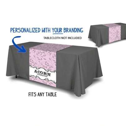 1pc Personalized Logo Table Runner, Custom Table Runner For Craft Shows, Festivals And/Or Trade Shows, Multi-Functional, Ornamental, Reusable, Exquisite, Stylish, High-Quality, Colorful, Modern, Custom, Personalized, Unique, Home Decor, Home Decor, Delicate Romance