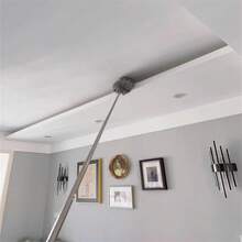 1 Set Expandable 2.4m Feather Duster With Dense And Fluffy Fur, Includes 1 Dusting Brush. Convenient To Take Home For Cleaning Wall Corners, Living Room Lamps And Other Household Cleaning Tasks. Efficient Cleaning Essential For Indoor Cleaning - Grey - View 2