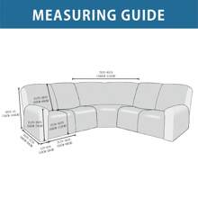 5-Seat Recliner Sofa Cover Jacquard Stretch Sectional For L Shape Corner Sofa Slipcover Anti Slip Protector Sectional Corner Sofa Couch Sofa Set For Living Room - 奶油白 - 查看 2