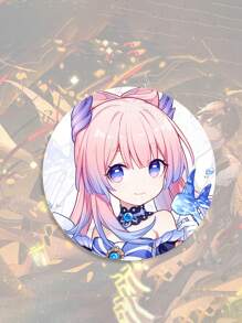 Metal Laser Cut Anime Game Badges, Pins & Brooches For Raiden Shoggun, Hu Tao, Klee And Other Cute Characters