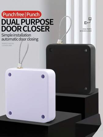 1pc Automatic Self-Closing Door Closer, Shock Absorbing Soft Close Wood Door Latch Spring, Easy Install