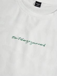 Men's 100% Cotton Basic Printed Never Stop T-Shirt Premium Comfortable Shirt - 白色 - 查看 3