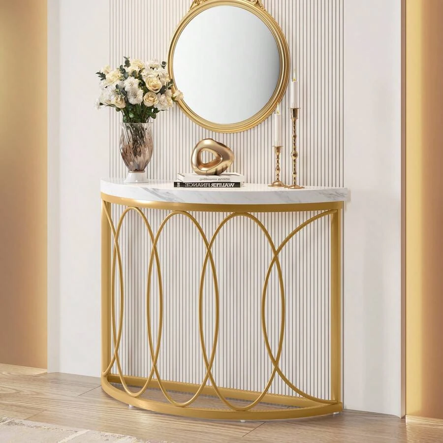 Tribesigns Sofa & Console Tables - White - View 1