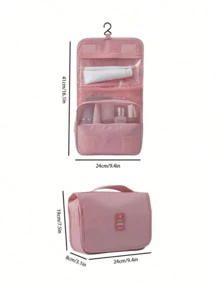 1 个悬挂式化妆包,防水旅行化妆包,大容量储物收纳袋,多功能化妆刷架,适用于化妆刷、眼影、镜子、眼线笔、口红、护肤品、牙刷、杯子、肥皂、洗发水、梳子、手表、手机、项链、珠宝、电子配件 - 黑色 - 查看 10