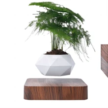 Levitating Air Bonsai Pot Rotation Flower Pot Planters Magnetic Suspension Floating Pot Potted Plant Home Without Plants - Apricot - View 6