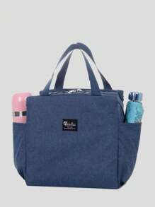 1 件韩国三角形保鲜冷藏袋防水尼龙便携式保温字母隔热早餐午餐储物袋方便盒手提食品容器学校收纳袋教师储物袋教室袋教室收纳袋圣诞礼物 - 彩色 - 查看 8