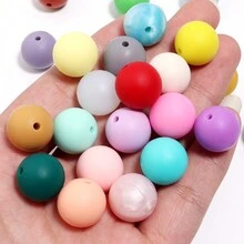20 件/包硅胶糖果色圆珠，适合制作珠宝，可爱的 DIY 配件 - 20個/包 - 查看 3